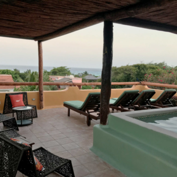 Private Rooftop Patio and Jacuzzi at Playacar Vacation Villa