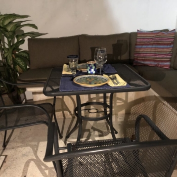 Private Outdoor Dining Nook at Playacar Vacation Home Rental